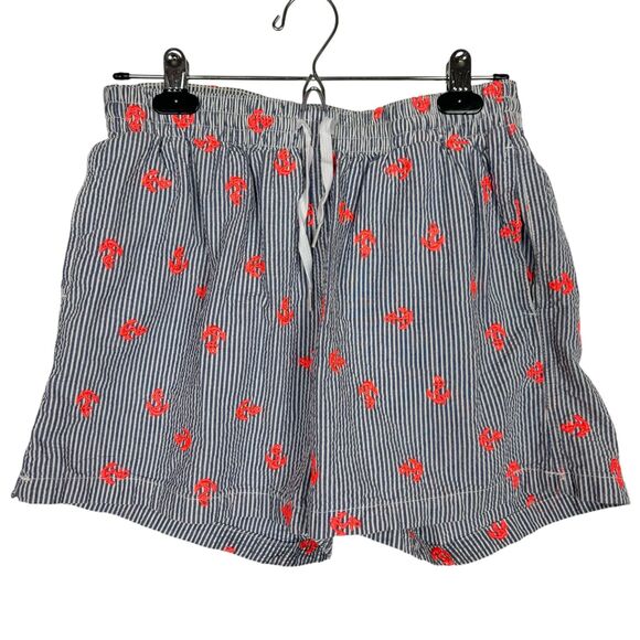 Chubbies Seersucker Orange Anchor Swim Trunks Men's Medium - Picture 1 of 7